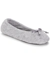 Isotoner Signature Women's Terry Indoor/outdoor Ballerina Slippers In Heather Gray