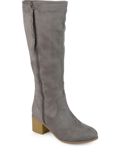 JOURNEE COLLECTION WOMEN'S SANORA STACKED HEEL MID SHAFT BOOTS