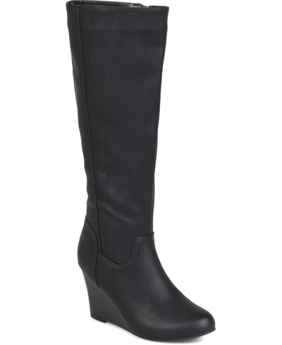 JOURNEE COLLECTION WOMEN'S LANGLY KNEE HIGH WEDGE BOOTS