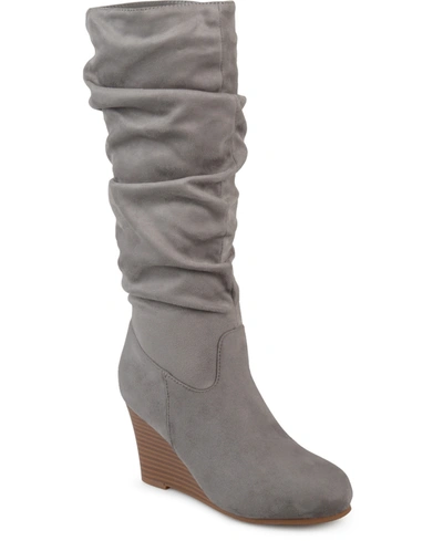 Journee Collection Haze Wedge Boot In Grey