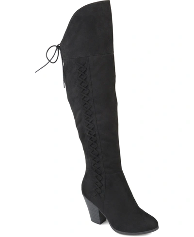 Journee Collection Journee Women's Wide Calf Spritz-s Boot In Black