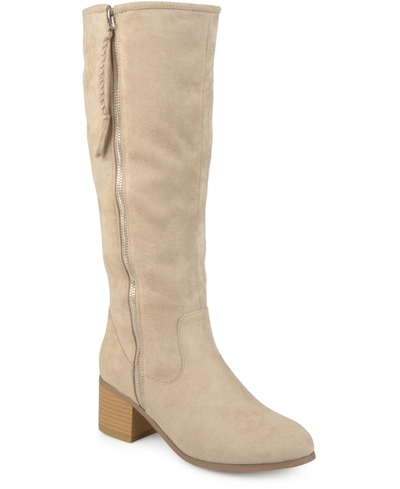 Journee Collection Women's Sanora Knee High Boots In Stone