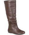 Journee Collection Women's Jayne Extra Wide Calf Slouchy Knee High Boots In Brown