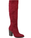 Journee Collection Kyllie Womens Extra Wide Calf Block Heel Knee-high Boots In Red