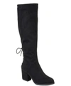 Journee Collection Women's Leeda Wide Calf Lace Up Detail Knee High Boots In Black