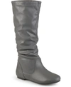 Journee Collection Women's Jayne Extra Wide Calf Slouchy Knee High Boots In Grey