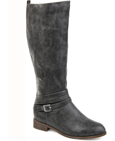 Journee Collection Women's Ivie Knee High Riding Boots In Grey