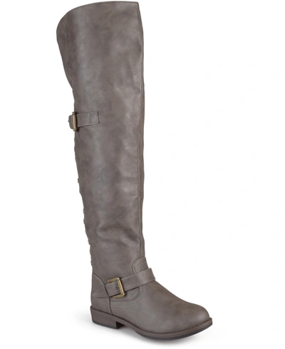 Journee Collection Women's Kane Over The Knee Boots In Tan/beige