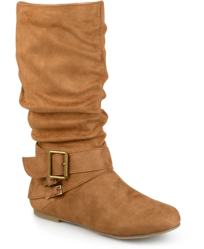 Journee Collection Women's Wide Calf Shelley-6 Boot Women's Shoes In Chestnut