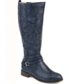 Journee Collection Women's Ivie Extra Wide Calf Knee High Riding Boots In Navy