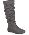 Journee Collection Women's Rebecca Wide Calf Slouch Mid Shaft Boots In Grey
