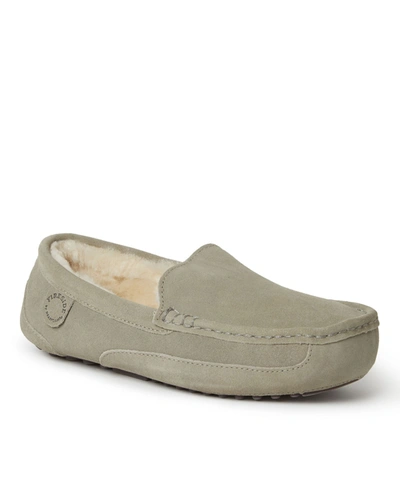 Dearfoams Men's Fireside By Melbourne Genuine Shearling Moccasin Slipper In Moss
