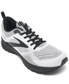 Brooks Men's Ghost 14 Running Sneakers From Finish Line In White/black