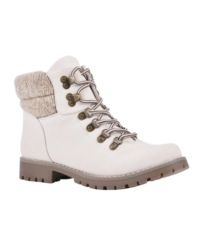 Cliffs By White Mountain Women's Pathfield Lace-up Hiking Boot In Winter White In Winter White Fabric