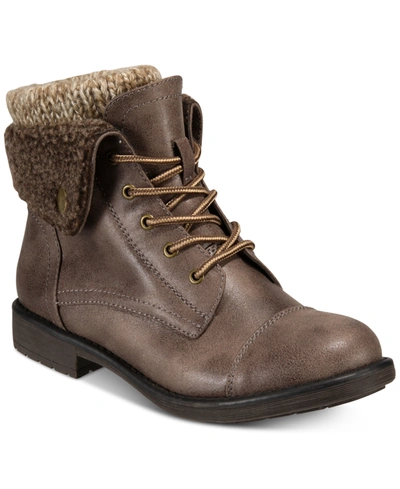 Cliffs By White Mountain Duena Womens Faux Fur Outdoors Booties In Brown
