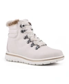 Cliffs By White Mountain Hallett Faux Fur Lined Lace-up Boot In Winter White