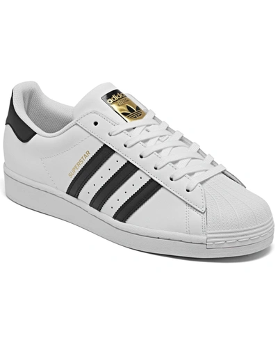 Adidas Originals Men's Superstar Casual Trainers From Finish Line In White/black/white