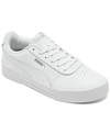 Puma Women's Carina Leather Casual Sneakers From Finish Line In White/silver