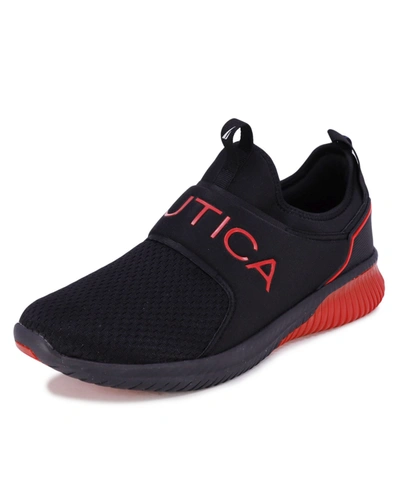 Nautica Men's Coaster Sneakers Men's Shoes In Black/red