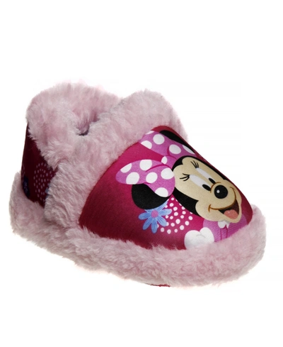 Disney Little Girls Minnie Mouse Slippers In Fuchsia- Pink