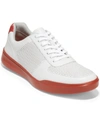 Cole Haan Men's Grand Crosscourt Modern Perf Sneaker Men's Shoes In Optic White/cinnabar