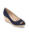 Bandolino Nuri7 Womens Slip On Heels In Navy
