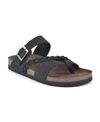 White Mountain Hazy Women's Footbed Sandals Women's Shoes In Black/nubuck