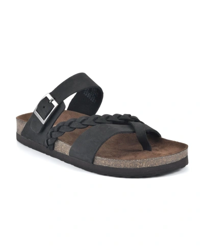 White Mountain Hazy Women's Footbed Sandals Women's Shoes In Black,nubuck