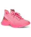 Steve Madden Women's Maxima Rhinestone-trim Trainer Sneakers In Hot Pink Neon Multi