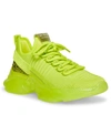 Steve Madden Women's Maxima Rhinestone-trim Trainer Sneakers In Lime Neon Multi