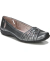 Lifestride Diverse Flat In Pewter Faux Leather