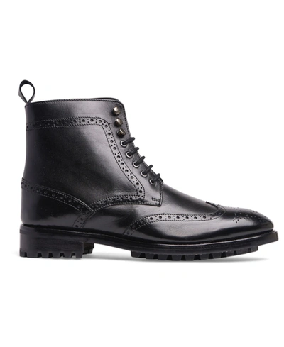 Anthony Veer Men's Grant Wingtip Leather Dress Boot Men's Shoes In Black