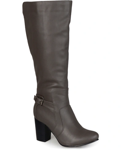 JOURNEE COLLECTION WOMEN'S CARVER BLOCK HEEL KNEE HIGH BOOTS