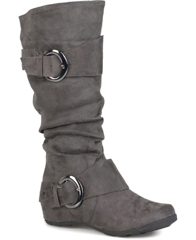 Journee Collection Women's Wide Calf Jester Boot Women's Shoes In Grey