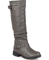 Journee Collection Women's Stormy Wide Calf Knee High Riding Boots In Grey
