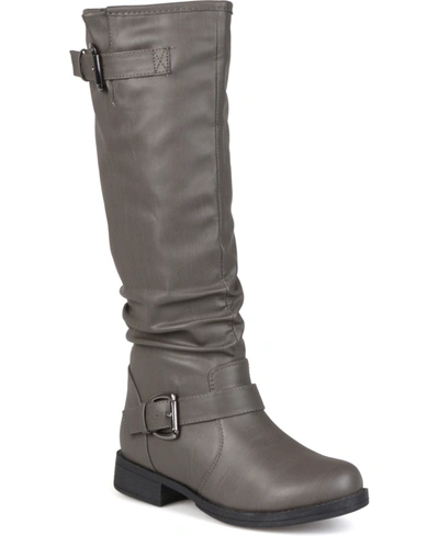 JOURNEE COLLECTION WOMEN'S STORMY WIDE CALF KNEE HIGH RIDING BOOTS