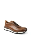 Bruno Magli Davio Hand-burnished Leather Sneaker In Gray Leather