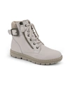 Cliffs By White Mountain Kelsie Womens Lace-up Work Hiking Boots In Winter White