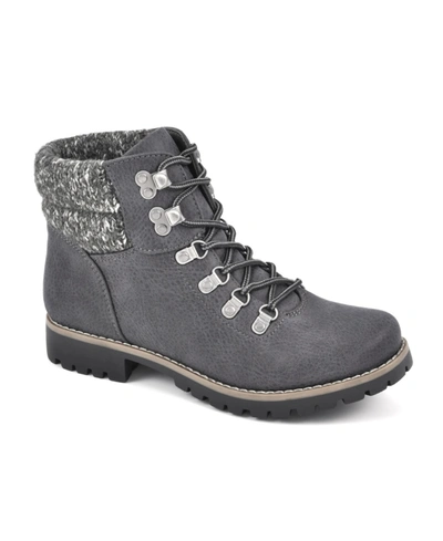 Cliffs By White Mountain Women's Pathfield Lace-up Booties In Charcoal Fabric