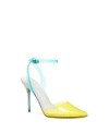 Jessica Simpson Women's Pirrie Lucite Vinyl 2-piece Pumps Women's Shoes In Yellow Vinyl Combo