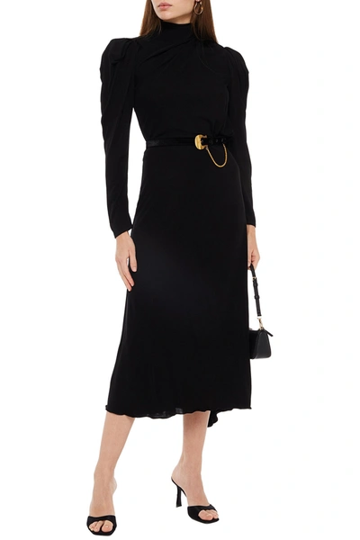 Johanna Ortiz Cutout Belted Jersey Midi Dress In Black