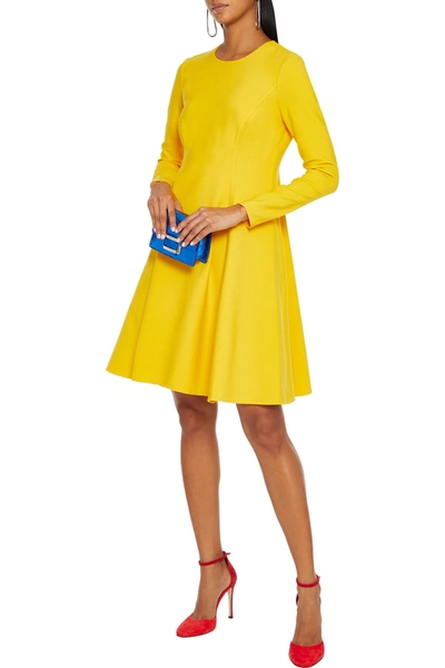Oscar De La Renta Wool-blend Mini Dress In Marigold