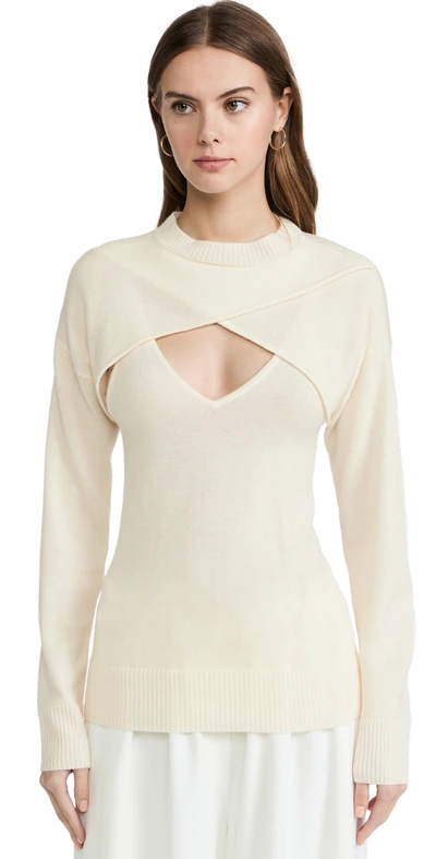 Christopher Esber Singlet Knit Sweater Set In Cream