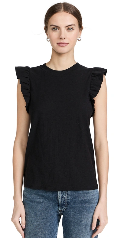Nation Ltd Paulette Ruffle Tank Top In Jet Black