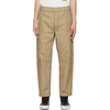 AAPE BY A BATHING APE BEIGE EMBROIDERED LOGO CHINO TROUSERS