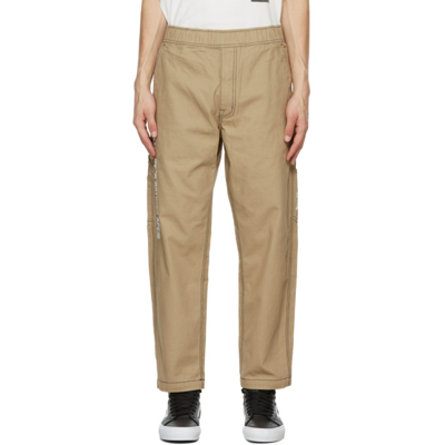 Aape By A Bathing Ape Beige Embroidered Logo Chino Trousers In Beigebgx