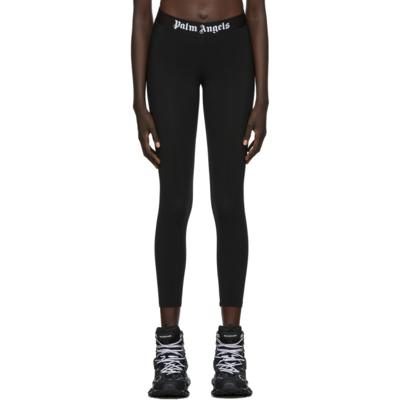 Palm Angels Classic Logo Jersey Leggings In Black