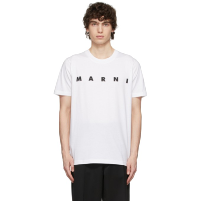 Marni Logo-print Cotton T-shirt In White