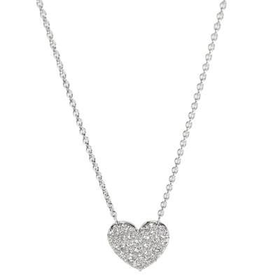 Pre-owned Tiffany & Co Heart Shaped 18k White Gold Diamond Necklace