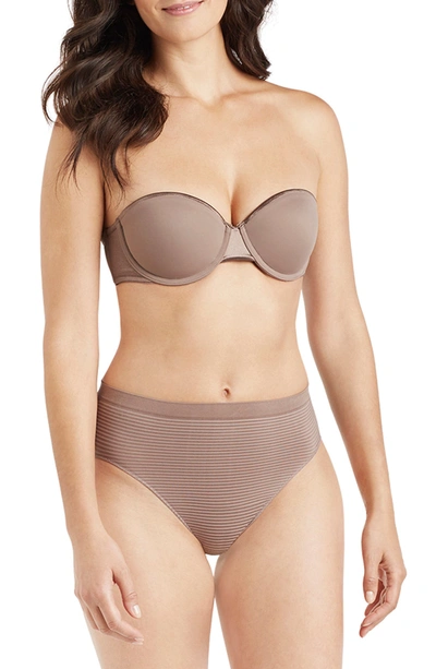 Ellen Tracy Radiant Elegance Strapless Bra In Mocha